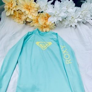 Roxy baby blue Long sleeve rash guard